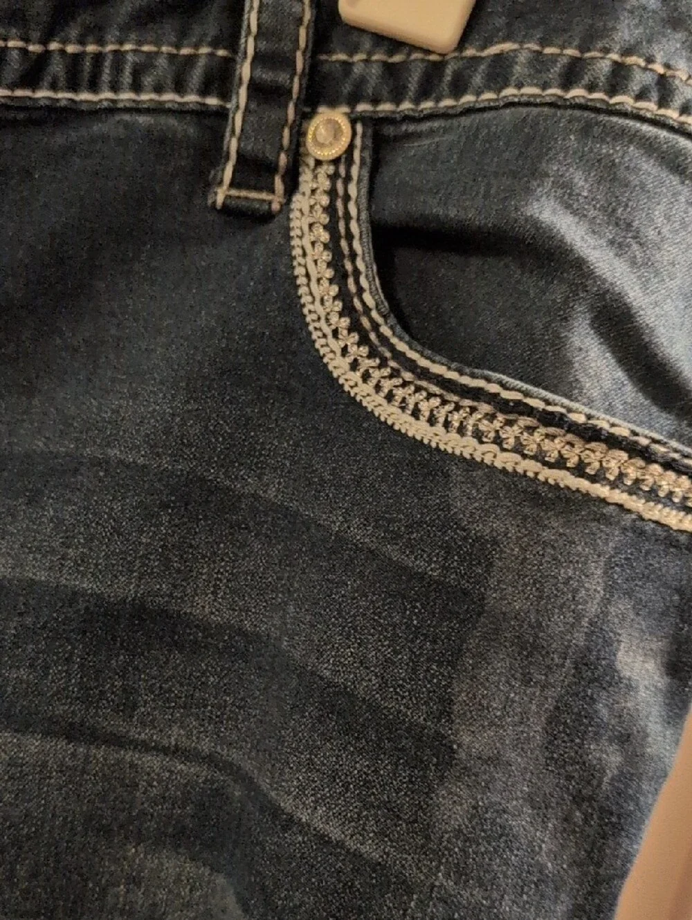 Maurices Women's Dark Indigo Skinny Jeans with Contrast Stitching